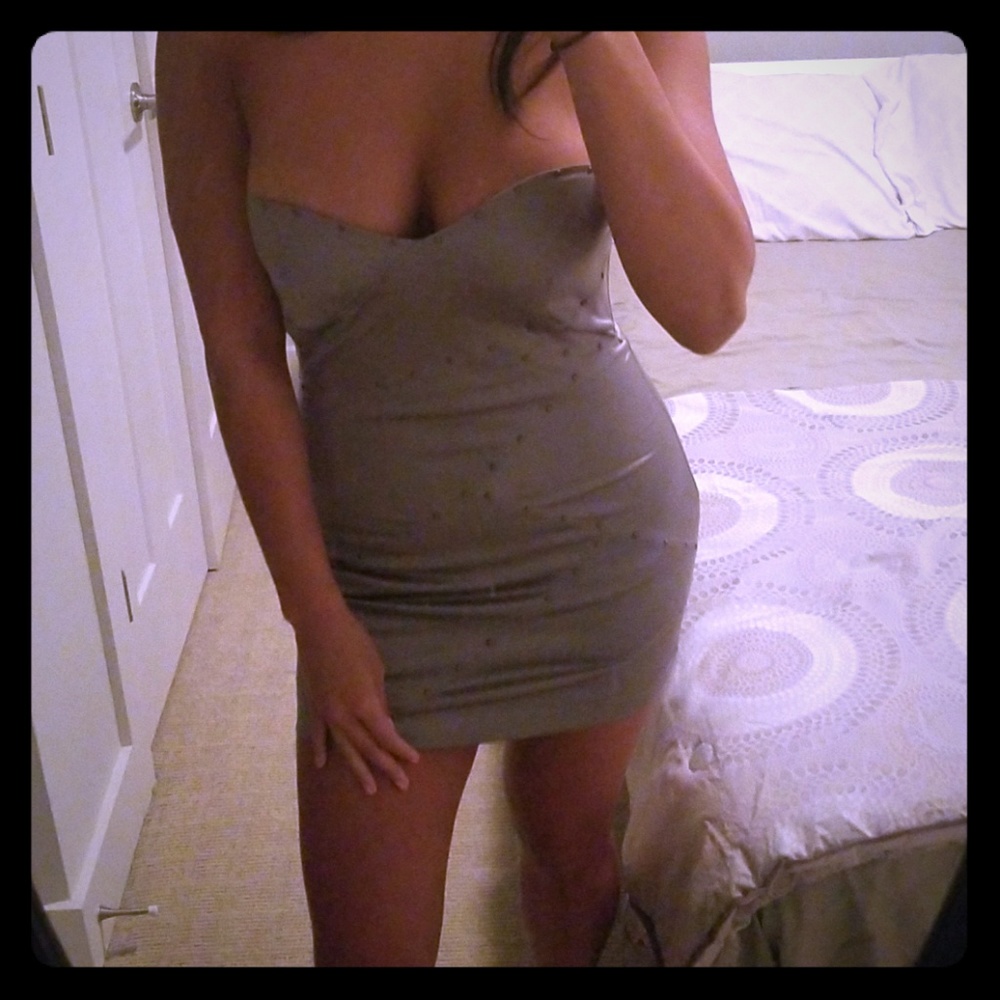 Sweetheart studded tube dress